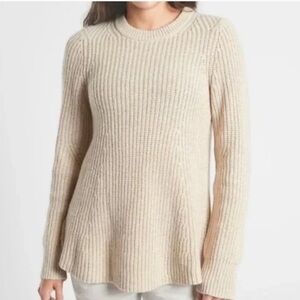 NWT Athleta Sierra Crew Sweater Wool Blend in Coconut